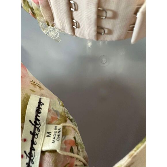 New Free People For Love & Lemons Emmaline Corset Lace Ruffles Mini Dress Sz M - Picture 7 of 9